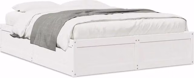 Letto matrimoniale | Letto per adulti | Letto senza Materasso Bianco 140x190 cm Legno Massello di Pino