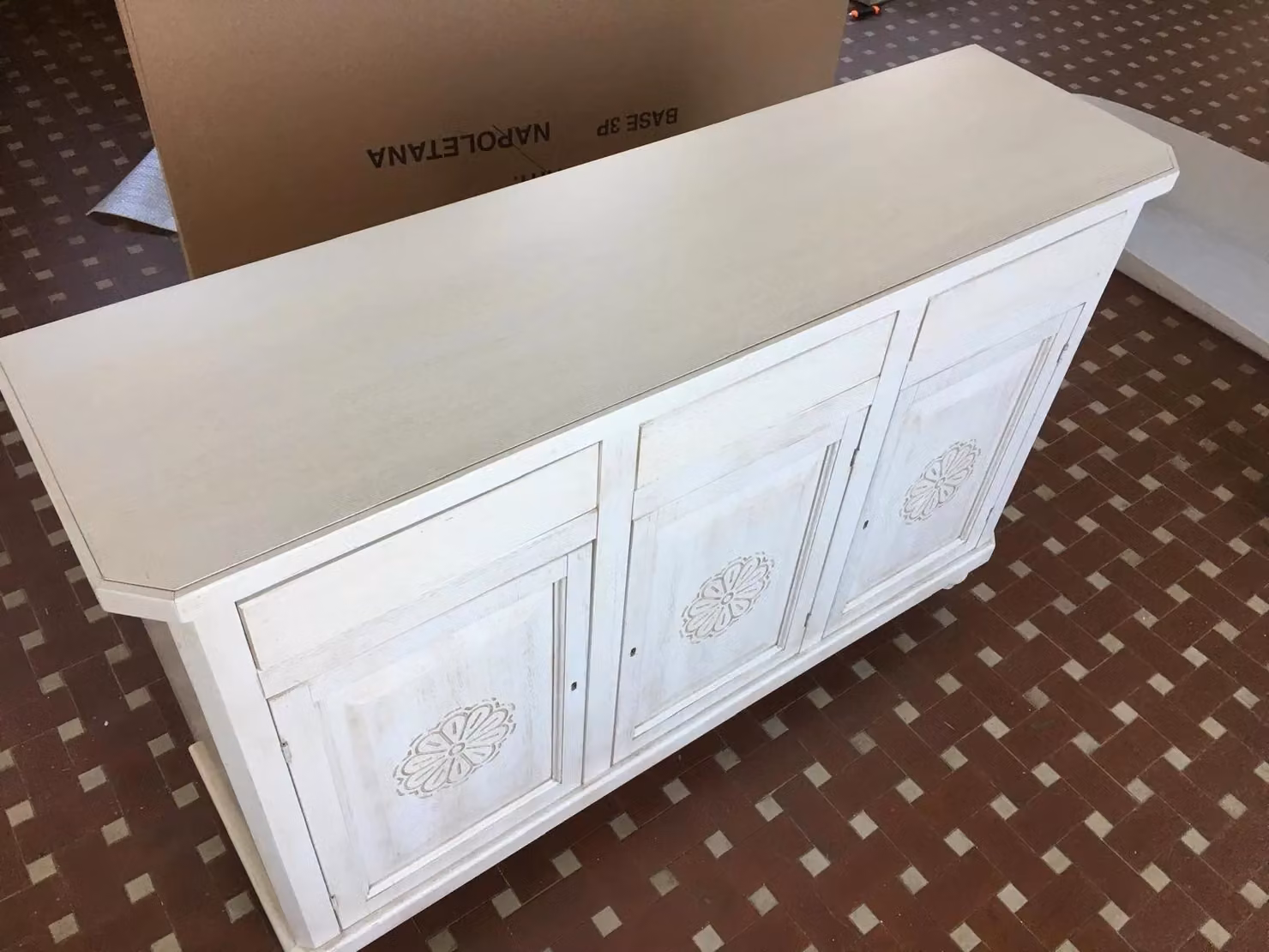 Madia credenza napoletana Mobili 2G bianco invecchiato L: 150 cm, P: 43 cm, H: 98 cm – 2