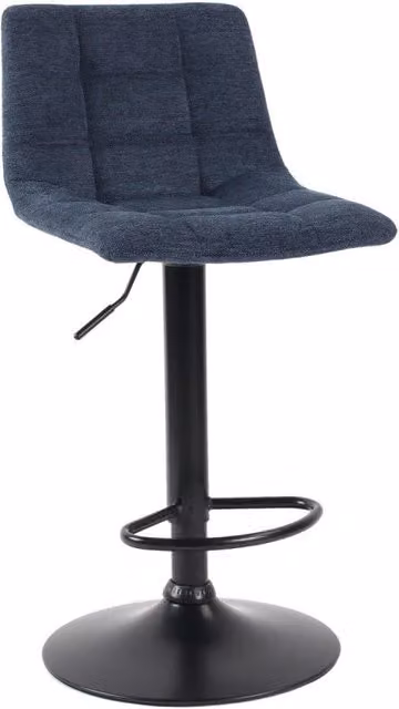 Set di 2 Sgabelli Clayton Casa Collection in Tessuto Blu con Base in Metallo Nero