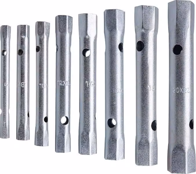 klíče trubkové, sada 8ks, 6-22mm, CrV