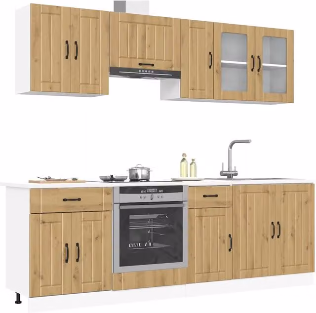 Set Mobili da Cucina 8 pz Kalmar Rovere Artigianale Truciolato 3314840