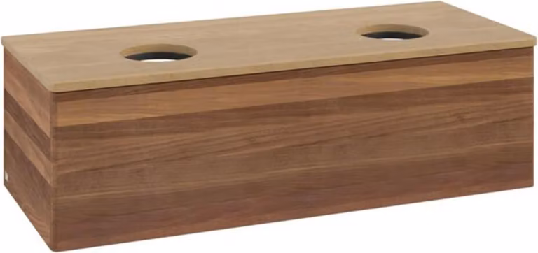 V&B Mobiletto senza struttura frontale, con illuminazione Antao 120x36x50cm, colore WBP hon. Oa, w. wal
