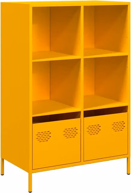 Credenza | Madia | Buffet da pranzo | Armadio da pranzo Giallo Senape 68x39x103,5 cm in Acciaio
