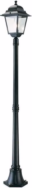 Lampione da giardino moderno SOVIL nero in alluminio e vetro con design quadrato, Altezza: 175 cm, IP43, attacco E27