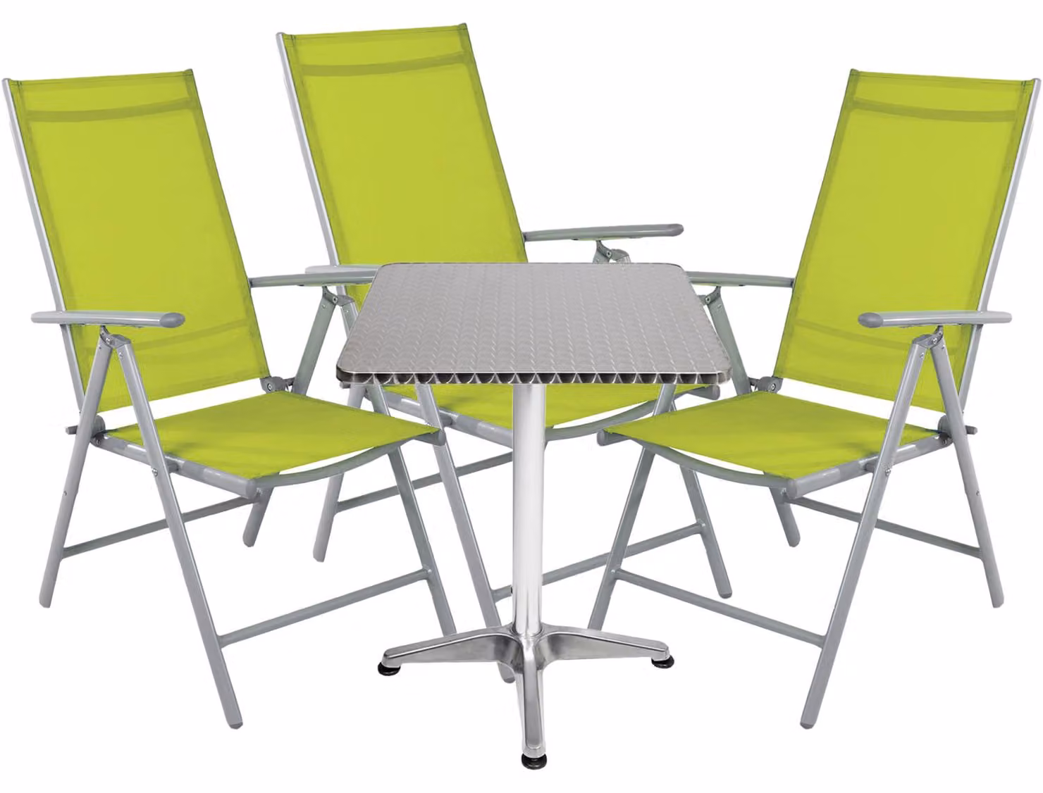 Set bistrot 4 pezzi Alluminio - Tessili / Lime