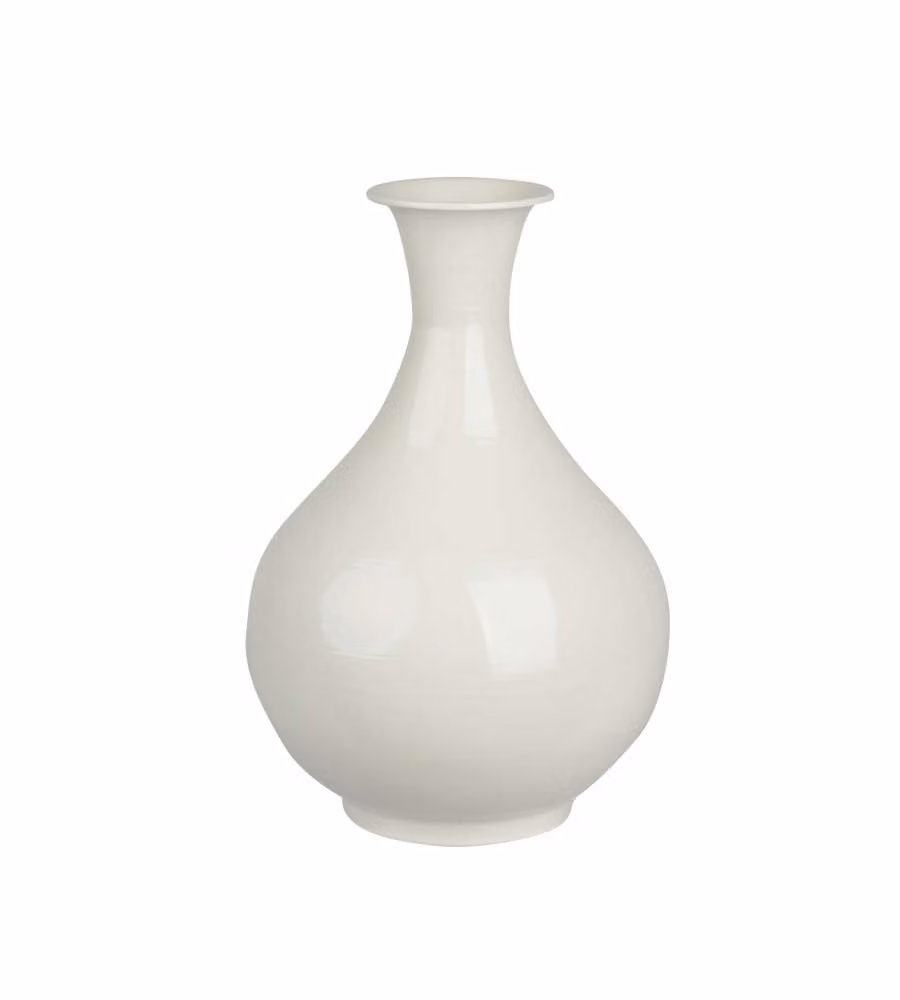Vaso decorativo in ferro bianco 23x35 cm elegante e moderno