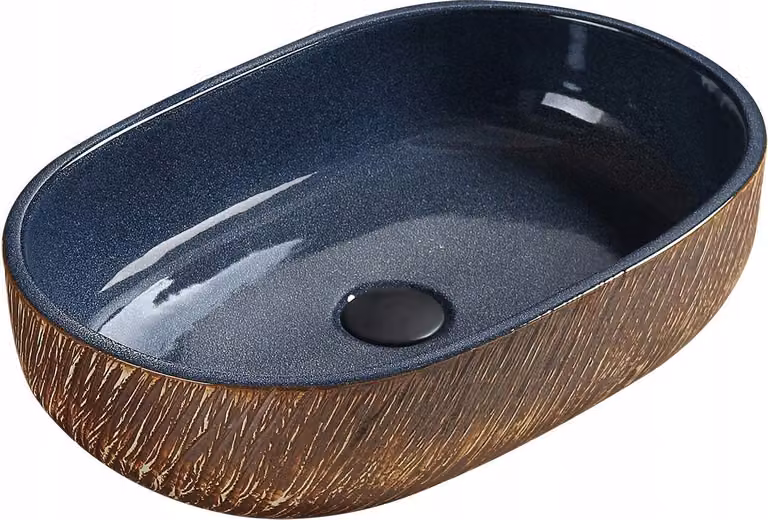 Lavello da bagno Piano di lavoro Lavabo Ovale 59x40x14 cm