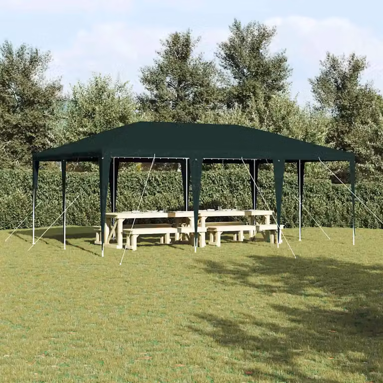 Tenda Party verde vidaXL in polietilene e acciaio L: 600 cm, P: 400 cm, H: 266 cm