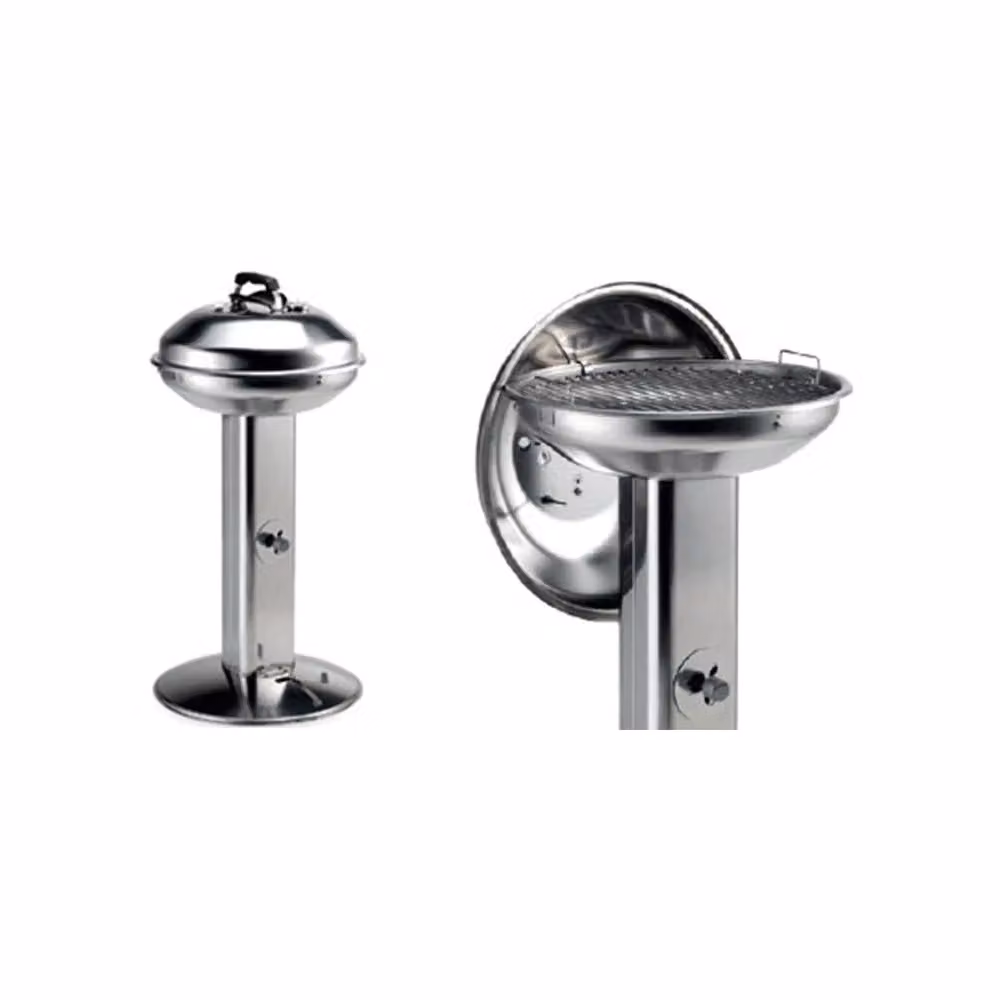 Barbecue a carbone Ompagrill Venus 485 Pro in acciaio color argento con griglia Ø 44 cm – 2