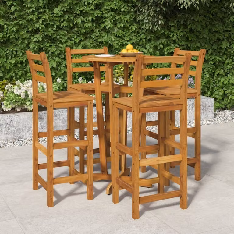 Maison Exclusive - Set da Bar da Giardino 5 pz in Legno Massello di Acacia