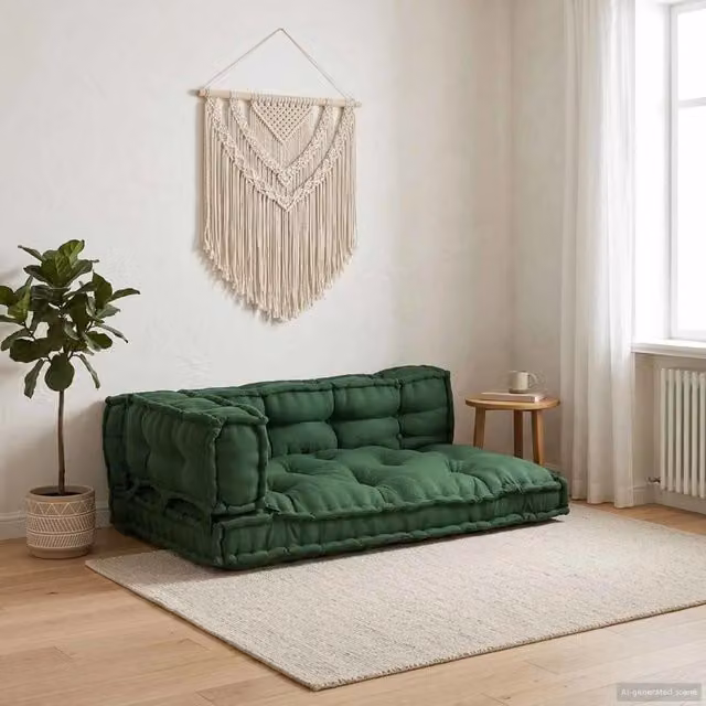 Set di 3 cuscini per divano pallet vidaXL in tessuto traspirante verde L: 120 cm, P: 80 cm, H: 38 cm – 1