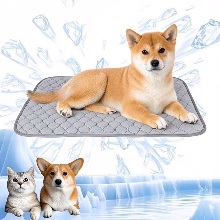 Tappetino refrigerante per animali domestici, cuscino refrigerante estivo per cani, colore grigio, taglia L