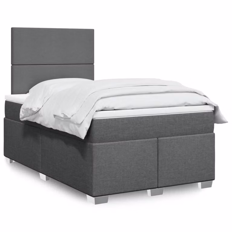 vidaXL Letto Ibrido Moderno con Materasso Grigio e Bianco L/P/H: 120 x 200 x 150,5 cm