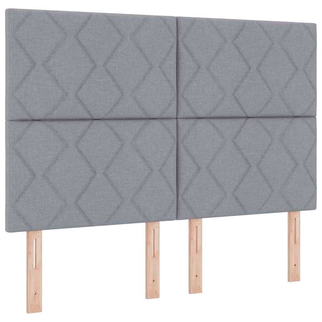 Letto a molle moderno vidaXL con testiera in tessuto grigio e porte USB, L/P/H: 140 x 190 x 143 cm – 2
