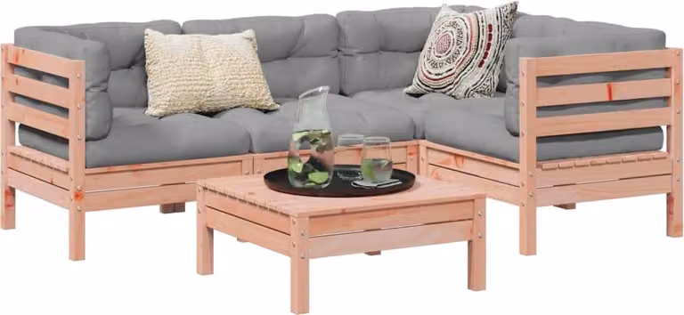 Maison Exclusive - Set da giardino composto da 5 pezzi con cuscini, in legno massello di douglasia