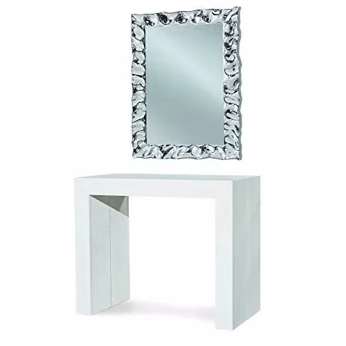 Consolle allungabile PONZA bianco consumato 90×45 cm - 90×295 cm