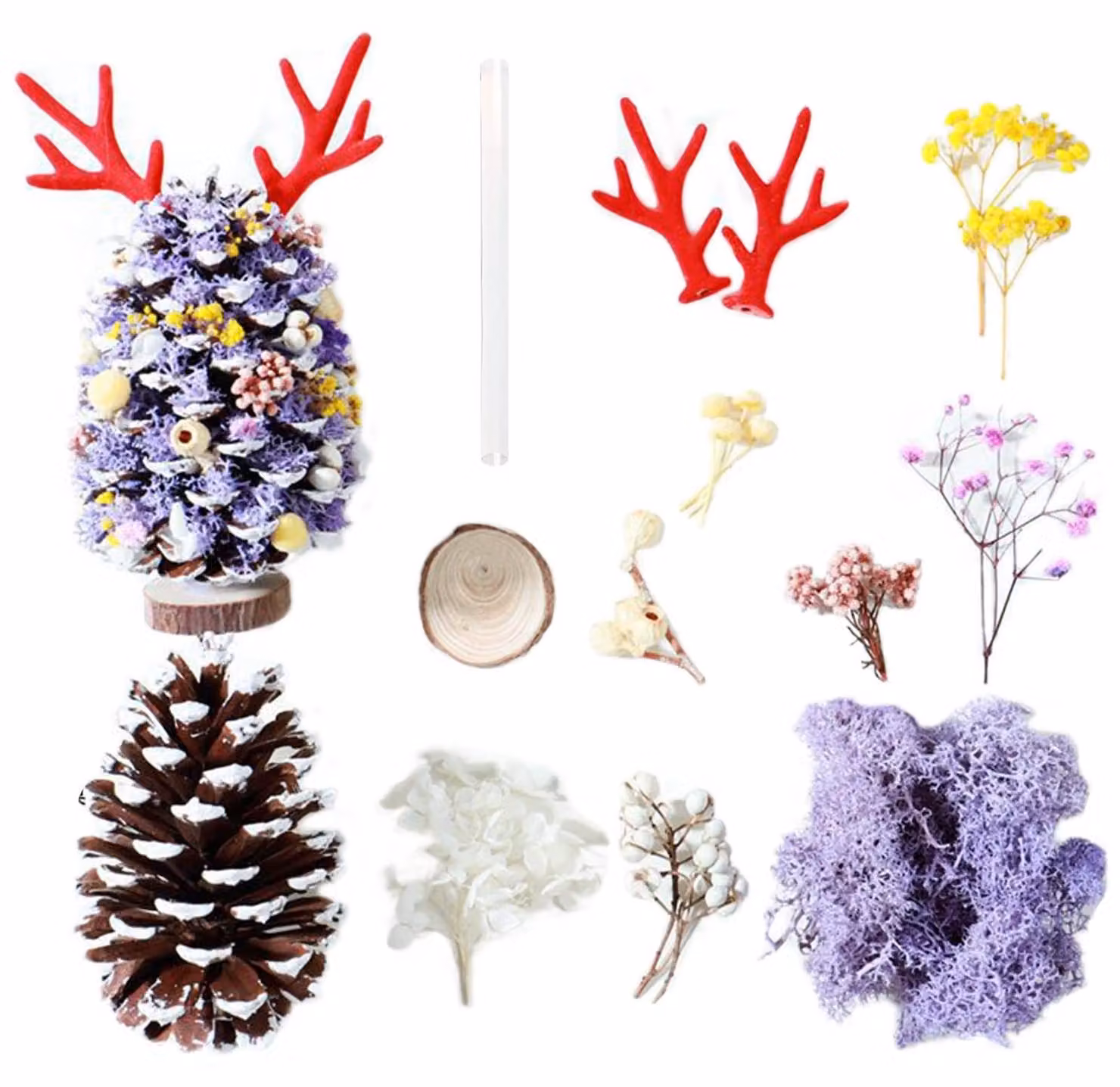 Set di piccoli alberi di Natale decorativi per decorazioni creative