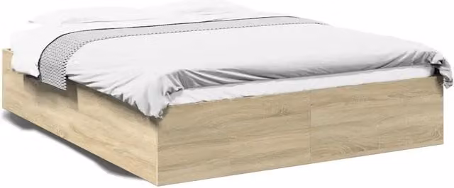 Letto matrimoniale | Letto per adulti | Giroletto Rovere Sonoma 150x200 cm in Legno Multistrato