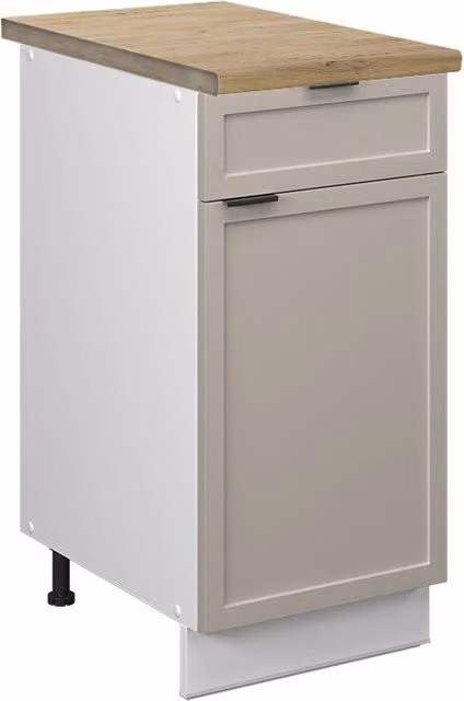 Mobiletto base per cucina Fame-Line GrigioBeige/Bianco 40 cm, PL Rovere Vicco