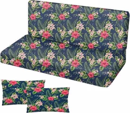 Sdraio da giardino - Cuscino idrorepellente per pallet - Comoda seduta da esterno - 185x50x10 cm - Marrone palma