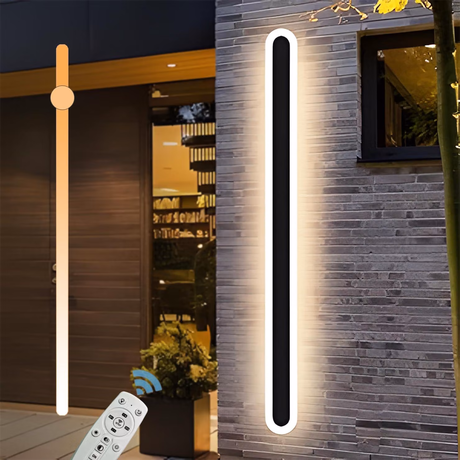 Lampada a LED da parete, 36W, dimmerabile, con telecomando, 150 cm, grado di protezione IP65