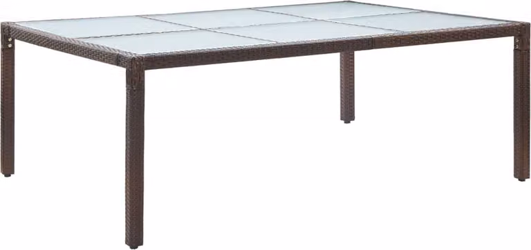 Maison Exclusive - Tavolo da esterno in rattan sintetico, color marrone, dimensioni 200x150x74 cm