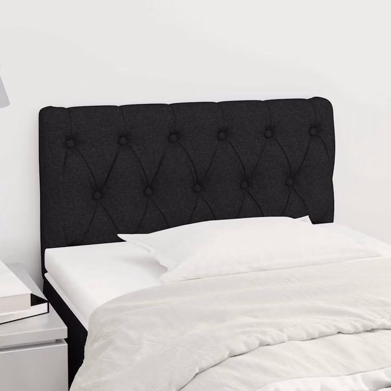 Testiera per letto vidaXL in tessuto nero con struttura in legno L: 80 cm, P: 7 cm, H: 78-88 cm