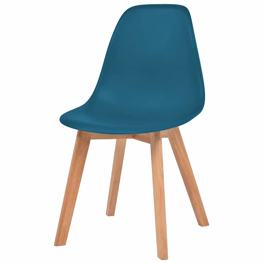Set di 4 sedie da pranzo moderne vidaXL in plastica e legno, colore turchese opaco – 2