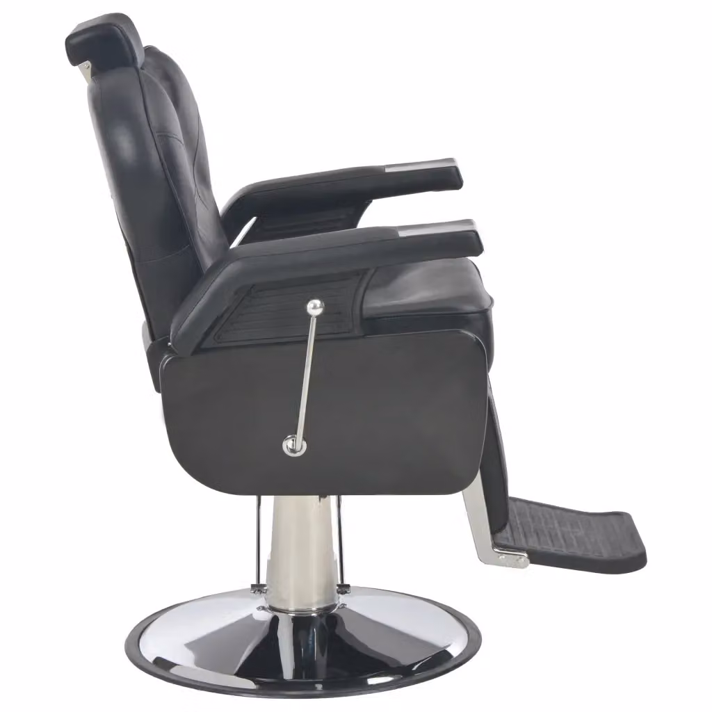 Poltrona da Barbiere vidaXL Nera in Similpelle con Braccioli e Rotazione a 360 Gradi L: 72 cm, P: 68 cm, H: 98 cm – 2