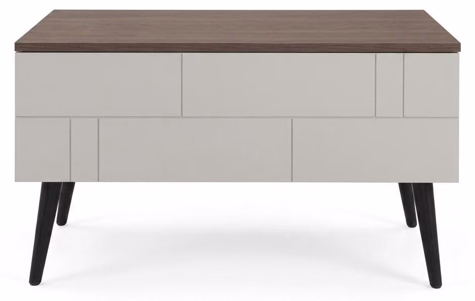 Tavolino da caffè beige, elegante, rettangolare, in legno, tavolino da divano, design moderno