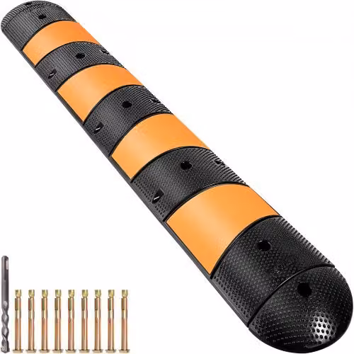 Rampa Rallentatore Modulare in Gomma VEVOR per Vialetto e Garage, Lunghezza: 185 cm, Carico Massimo: 9980 kg