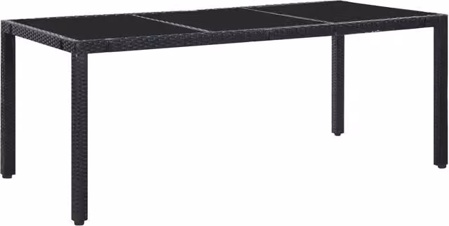 Set da Pranzo da Giardino 9 pz in Polyrattan Nero 45976