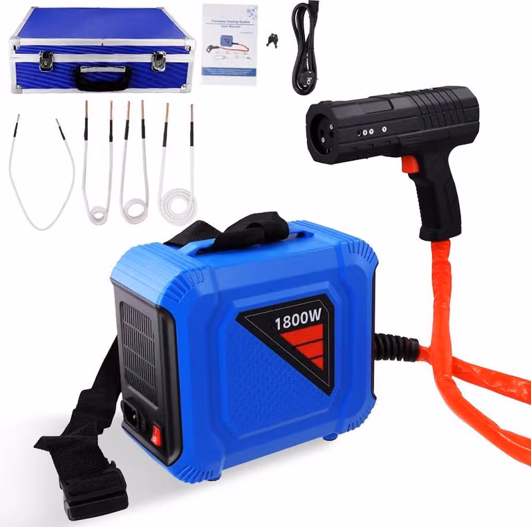 Set di riscaldatori a induzione - Utensile pratico per allentare viti e bulloni - 1800W - Riscaldamento rapido in 8 secondi - Senza fiamme - 4 bobine - Ideale per bulloni e viti arrugginiti