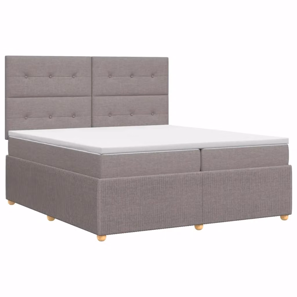Letto box spring con materasso vidaXL in tessuto beige e grigio L/P: 160 x 200 cm – 2