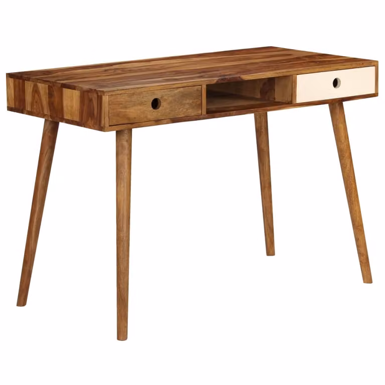 The Living Store Scrivania 110 x 55 x 76 cm in legno massiccio
