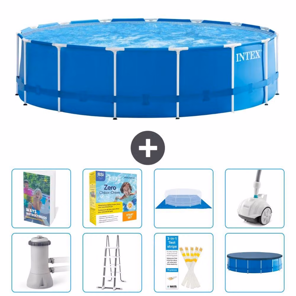 Piscina autoportante rettangolare - 457x122 cm - 7 pezzi - Modello S544