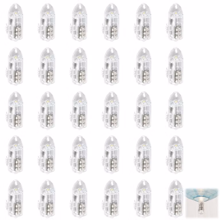 30 lampadine LED mini, luce bianco caldo, con interruttore, per decorazioni