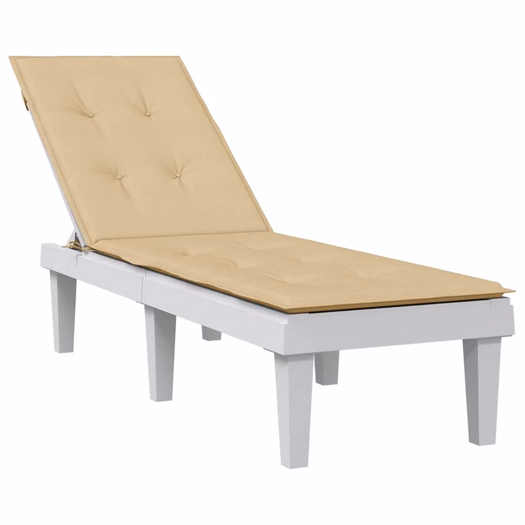 vidaXL Cuscino per Sdraio Beige in Poliestere con Imbottitura in Schiuma L: 180 cm, P: 50 cm, H: 4 cm