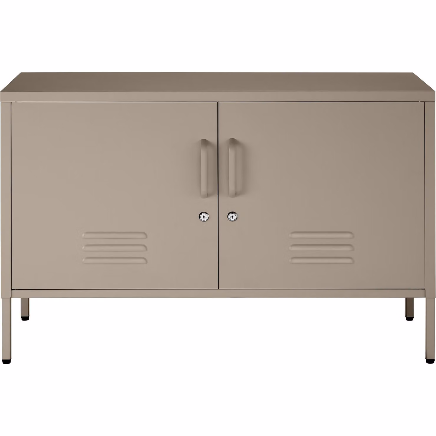 Credenza minimalist in metallo e plastica Tectake colore beige opaco L: 100,0 cm, P: 42,5 cm, H: 65,0 cm – 3