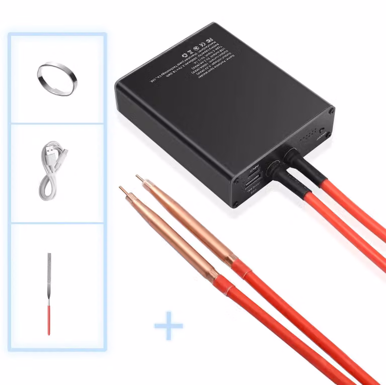 Saldatrice a punti portatile fai-da-te - Mini saldatrice maneggevole - Per batterie ricaricabili 18650 - Con display digitale - 220 V - 570 g