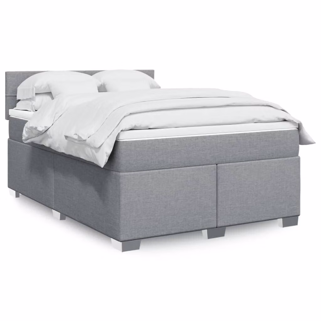 Maison Exclusive - Letto boxspring con materasso Grigio chiaro 140x200 cm Tessuto