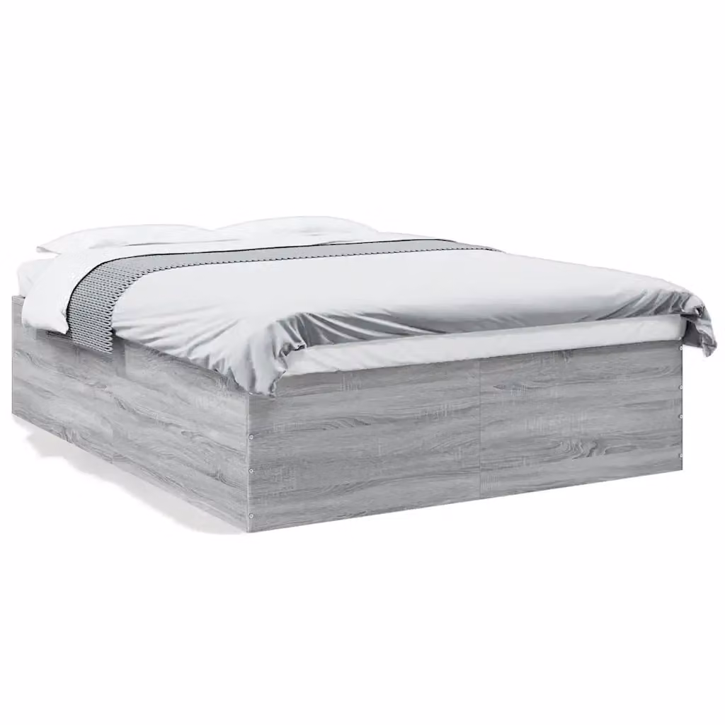 Letto Sonoma grigio vidaXL in legno multistrato L/P/H: 203 x 150 x 153 cm – 2
