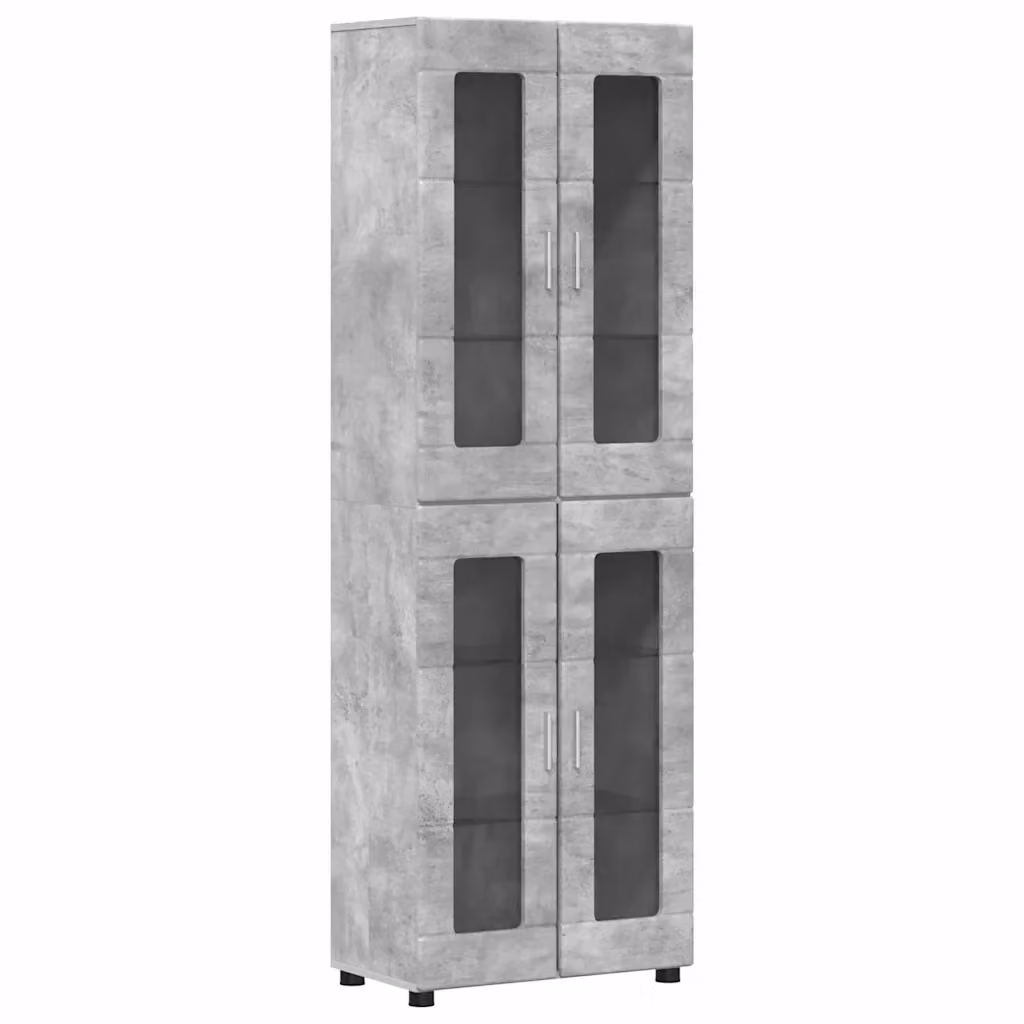 Credenza moderna vidaXL FLORIN in grigio cemento L 60 cm, P 35 cm, H 182 cm – 2