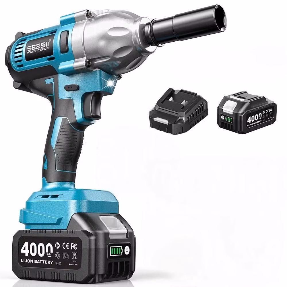 Avvitatore a impulsi a batteria da 900 Nm - Avvitatore a impulsi con attacco quadrato da 1,27 cm - Motore brushless - 3 velocità, 2400 giri/min, 3300 colpi/min - Luce LED - Batteria da 4,0 Ah con caricabatterie