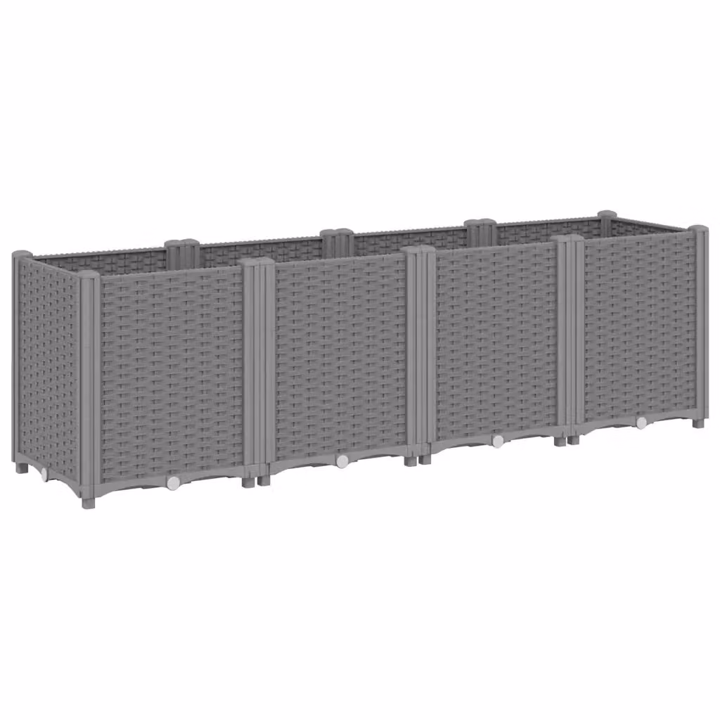Fioriera da giardino vidaXL in plastica grigia L: 160 cm, P: 40 cm, H: 53 cm – 2