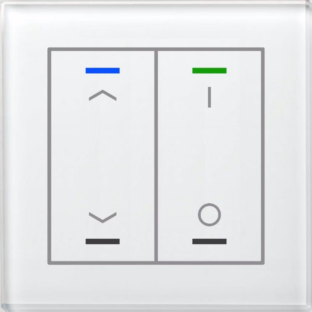 MDT BE-GTL2TW.C1 Pulsante in vetro II Light 2gang RGB-W Temp