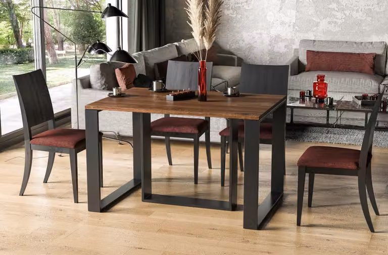 Endo-Möbel tavolo da pranzo allungabile Borys 130cm - 290cm tavolo da pranzo in metallo con base a slitta (rovere Stirling)