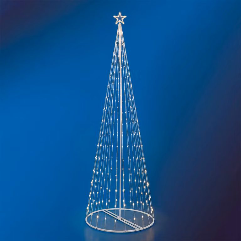 DICTROLUX Albero di Natale Luminoso con 394 LED Bianco Caldo, H 300 cm, Diametro 70 cm