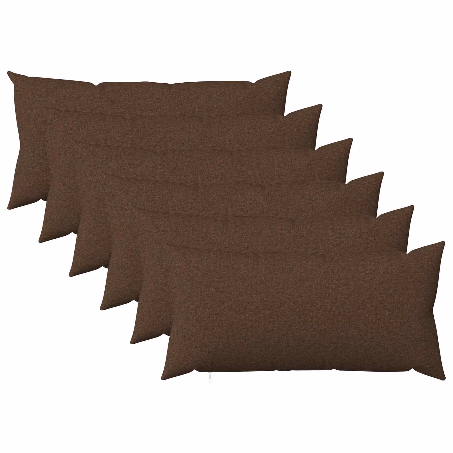 Set di 6 federe vidaXL HEERLEN marroni in tessuto, L 80 x P 40 cm