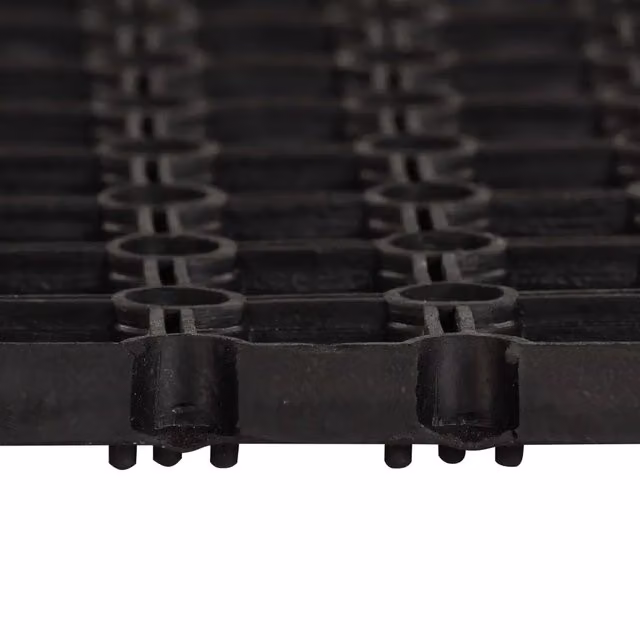 Tappeto rettangolare antiscivolo in gomma nero per soggiorno e terrazza L: 200 cm, P: 100 cm, H: 2,2 cm
